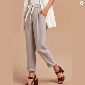 Aritzia Wilfred Allant Pant Gray Cropped Linen Trouser Pant Size 6 Ashen Grey